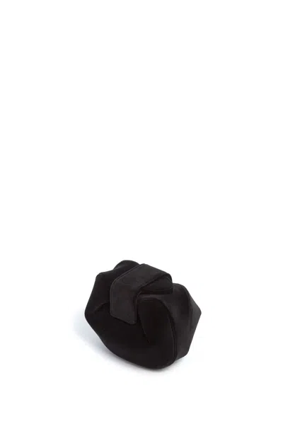 Gabriela Hearst Soft Demi Clutch In Black Cotton Velvet In Black
