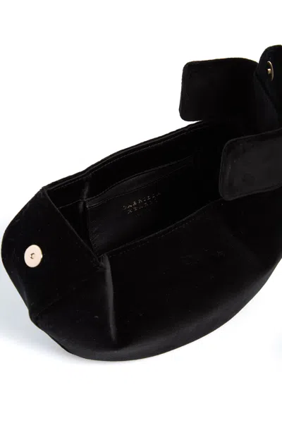 Gabriela Hearst Soft Demi Clutch In Black Cotton Velvet In Black