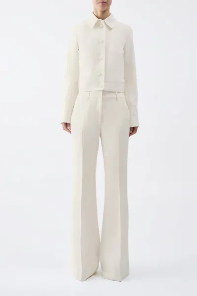 Gabriela Hearst Thereza Jacket In Ivory Linen Virgin Wool In Ivory