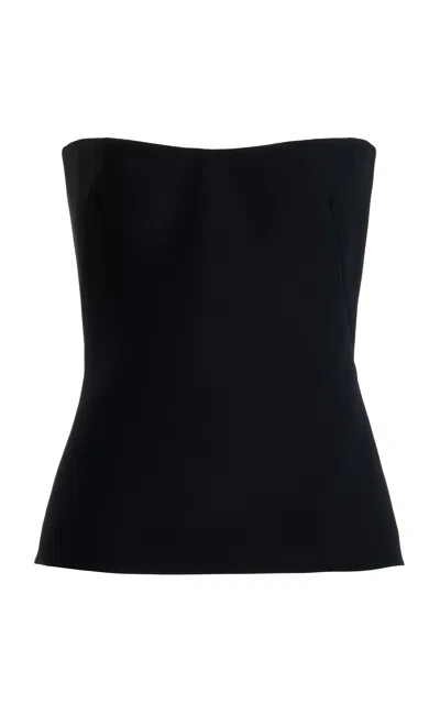 Gabriela Hearst Una Top In Black Wool Silk Cady In Black