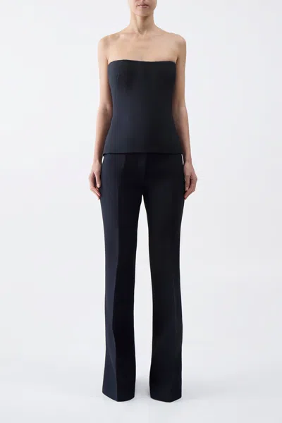 Gabriela Hearst Una Top In Black Wool Silk Cady In Black