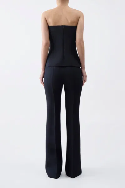 Gabriela Hearst Una Top In Black Wool Silk Cady In Black