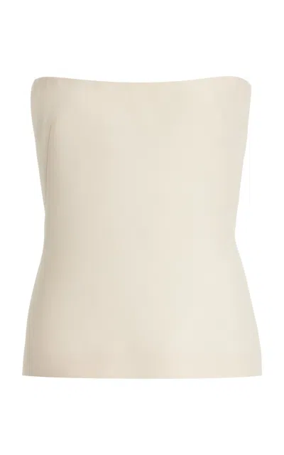 Gabriela Hearst Una Strapless Corset Wool Top In Ivory