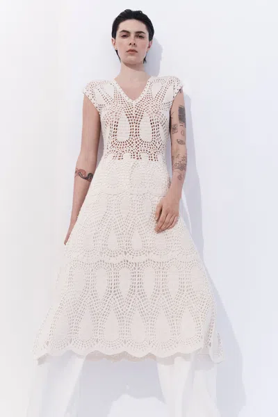 Gabriela Hearst Waldman Crochet Wool And Cashmere Maxi Dress In Ivory