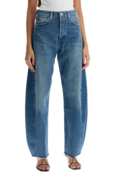 Shop Agolde Luna Curved Leg Jeans In Blue