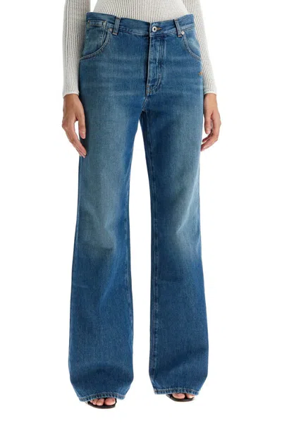 Shop Off-white Wide Leg Jeans In Blue