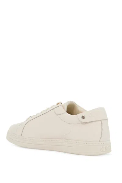 Shop Jimmy Choo "hammered Leather Rome Sneakers In White