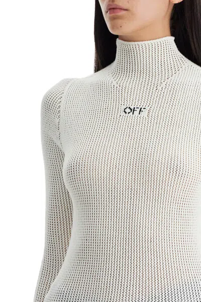 Shop Off-white 'off Net High Neck Top' In White