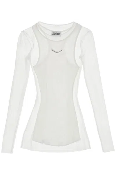 Shop Jean Paul Gaultier "petit Grand Top In Tulle And In White