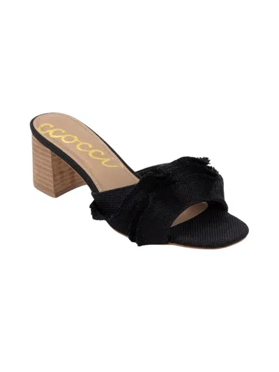 Ccocci Women Frill Open Toe Heel Sandal In Black In Black