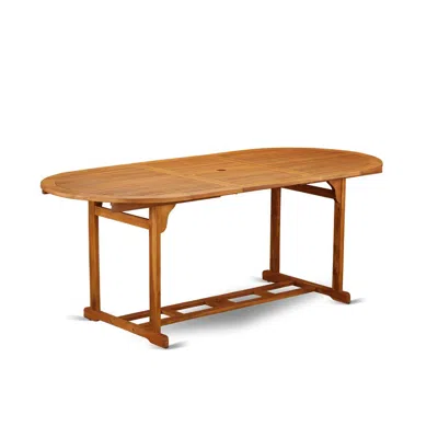 East West Furniture Wooden Patio Table Natural Oil, Bbstxna