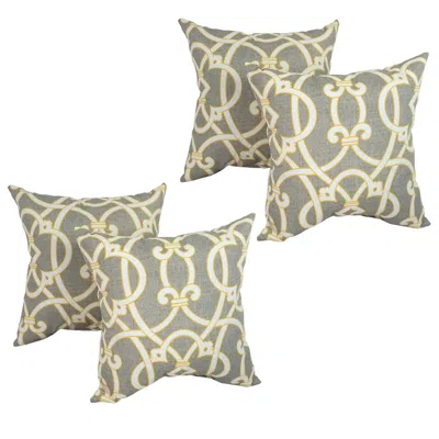 Blazing Needles Outdoor Spun Polyester Throw Pillows (set Of 4)