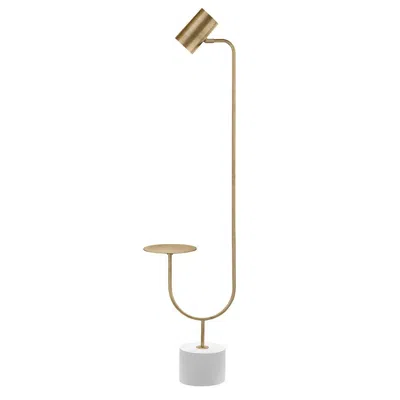 Coaster Co. Of America Jodie Round Base Floor Lamp Antique Brass And Grey