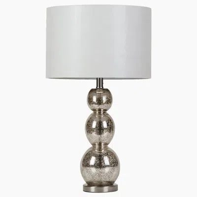Coaster Co. Of America Mineta Drum Shade Table Lamp White And Antique Silver
