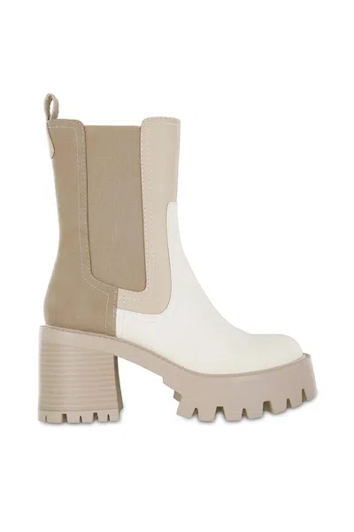 Mia Remi Colorblock Platform Chelsea Boot In Beige