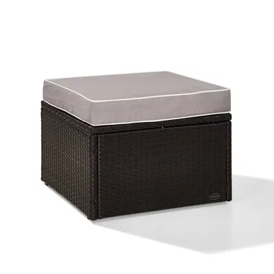 Crosley Furniture Palm Harbor Outdoor Wicker Ottoman Gray/brown