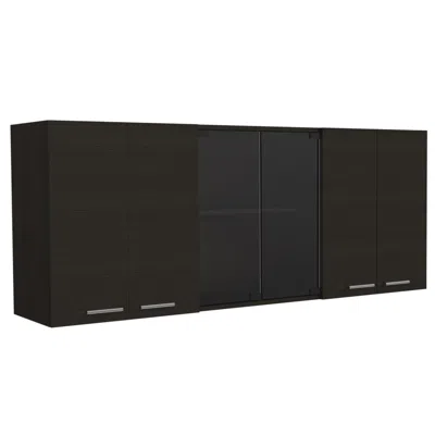 DEPOT E-SHOP OLIMPO 150 WALL CABINET WITH GLASS IN BLACK 