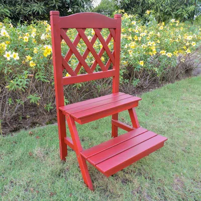 International Caravan Royal Fiji Acacia 2-tier Trelis Plant Stand