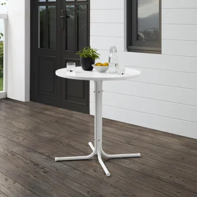 Crosley Furniture Griffith Outdoor Metal Bistro Table White Satin