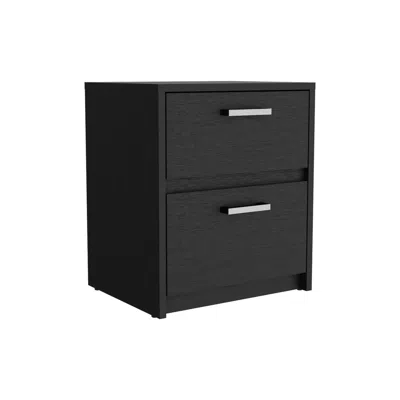 DEPOT E-SHOP DEPOT E-SHOP BETHEL 2 DRAWERS NIGHTSTAND WITH HANDLES, BLACK 