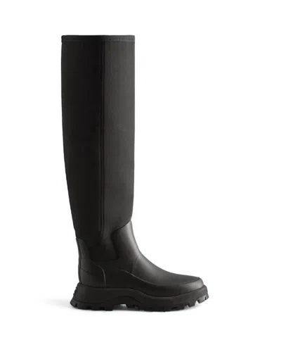 Hunter City Explorer Tall Rubber And Neoprene Boots In Black
