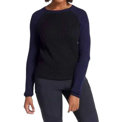 Anatomie Reilly Cashmere Colorblock Sweater In Navy/black In Blue