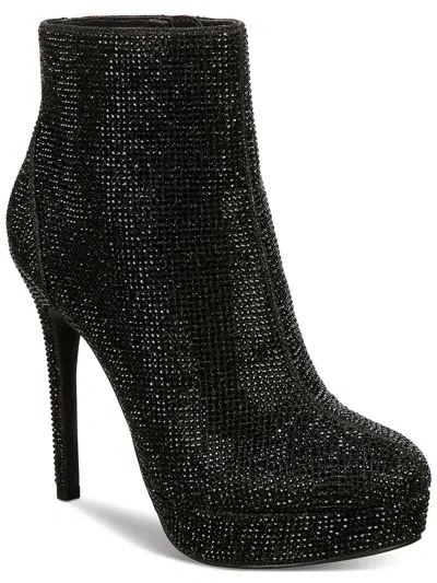 Thalia Sodi Chiara Womens Rhinestone Zip Up Ankle Boots In Multi