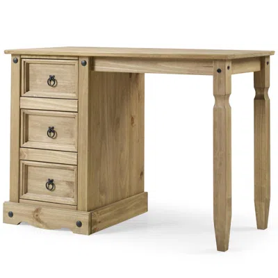 Os Home And Office Furniture Model Cor518 Cottage Series Wood Vanity/desk In Corona Brown