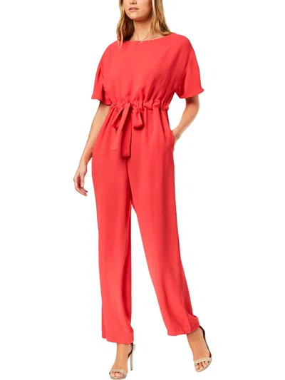 French Connection Patras Womens Wide Leg Tie-waist Jumpsuit In Pink