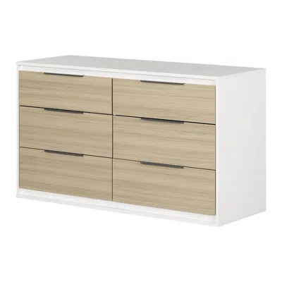 South Shore Furniture Hourra 6-drawer Double Dresser, Soft Elm And White