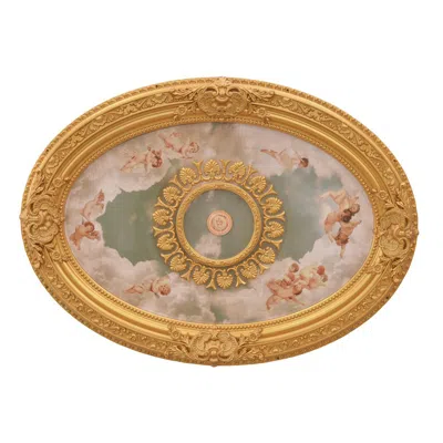 Afd Cherubs Sky Oval Chandelier Ceiling Medallion 44in