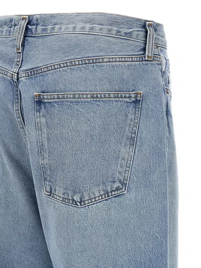 Agolde Light Blue Straight Boyfriend Jeans In Denim