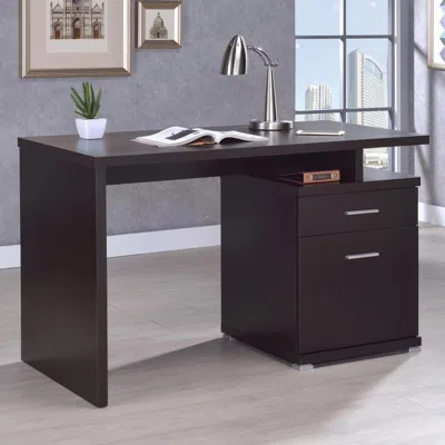 Coaster Co. Of America Irving 2-drawer Office Desk With Cabinet Cappuccino