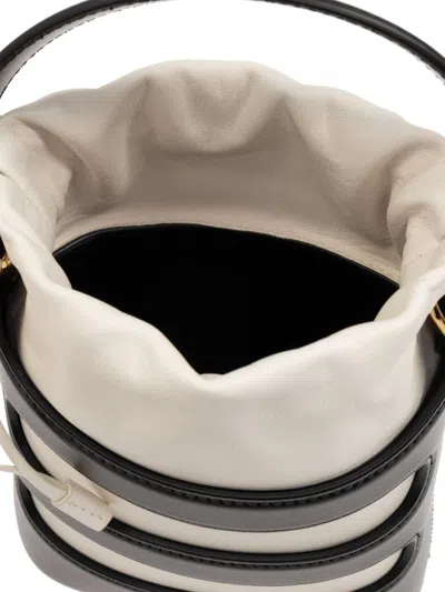 Alexander Mcqueen The Rise Nappa Leather Bucket Bag In Black/soft Ivory