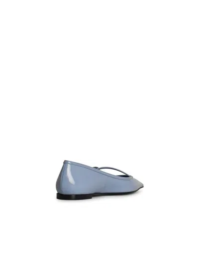 Dolce & Gabbana Mun Polished Leather Ballet Flats In Blue