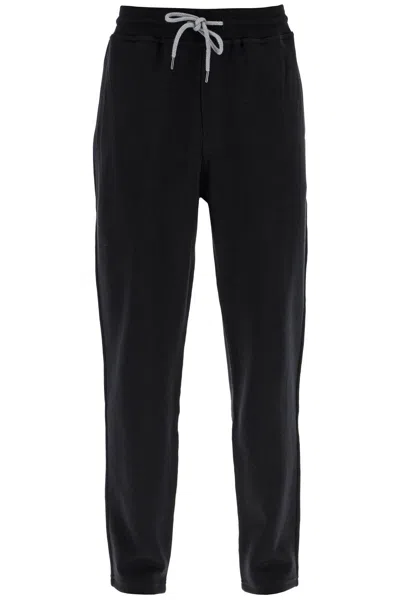 Shop Brunello Cucinelli Pantaloni In Jersey Interlock In Black