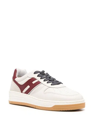 Hogan Retro-inspired Leather Sneakers With Memory Foam In White