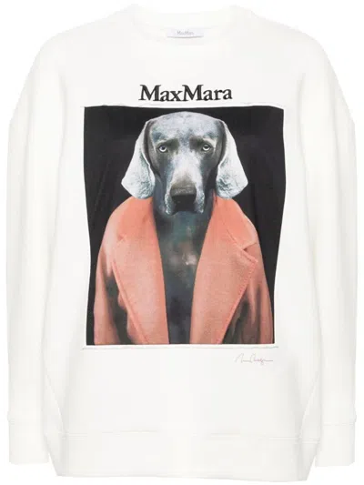 Shop Max Mara Wegman Print Sweatshirt Clothing In White