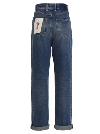 Golden Goose Relaxed Wide-leg Denim Jeans In Medium Stone Wash In Blue