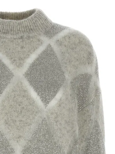 Shop Brunello Cucinelli Sequin Sweater In Gray