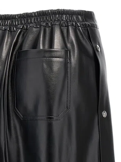 Stella Mccartney Wide Leg Elastic Waistband Trousers With Shiny Finish In Black