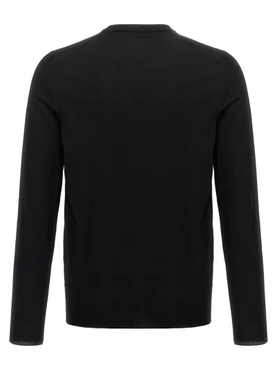 Zanone Black Crewneck Sweater In Black