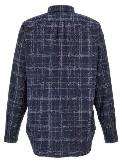 Shop Berluti 'alessandro Scritto Checks' Shirt In Blue