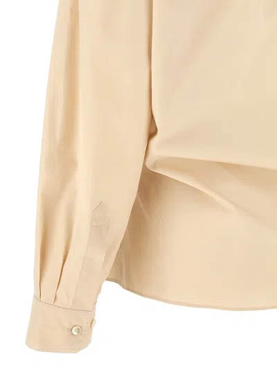 Shop Lemaire 'straight Collar Twisted' Shirt In Beige