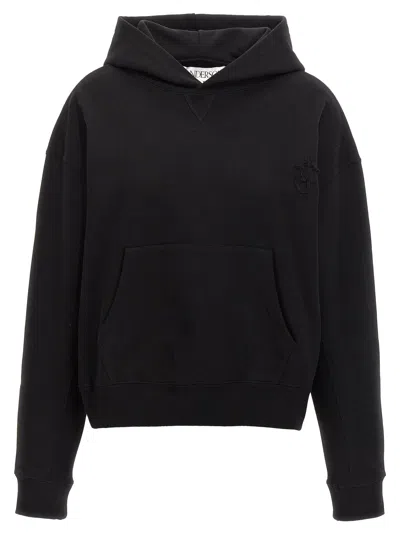 Shop Jw Anderson J.w.anderson 'anchor Logo' Hoodie In Black