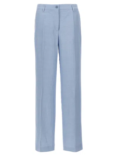 P.a.r.o.s.h . Straight-leg Pants With Pence Detailing In Light Blue