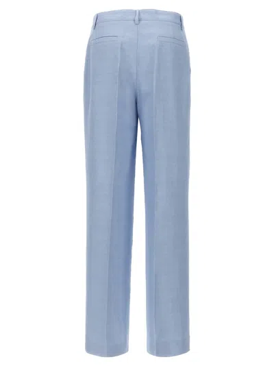 P.a.r.o.s.h . Straight-leg Pants With Pence Detailing In Light Blue
