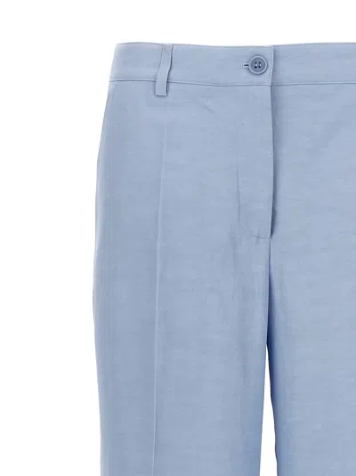 P.a.r.o.s.h . Straight-leg Pants With Pence Detailing In Light Blue