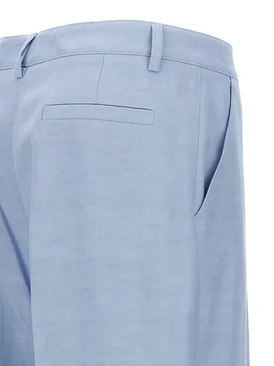 P.a.r.o.s.h . Straight-leg Pants With Pence Detailing In Light Blue