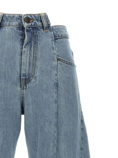 Maison Margiela Asymmetrical Waist Jeans In Light Blue
